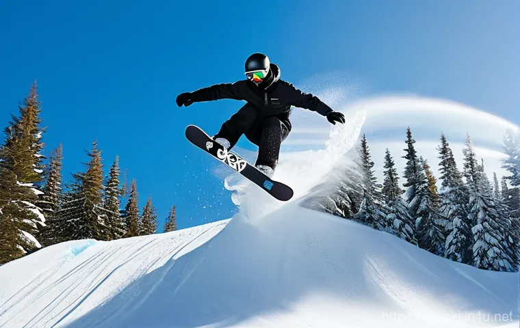 스노우보드 초보자가 피할 실수 - **Prompt:** On a gently sloped, snow-covered mountain run under a clear blue sky, a beginner snowboa... 스노우보드 초보자가 피할 실수 - **Prompt:** On a gently sloped, snow-covered mountain run under a clear blue sky, a beginner snowboa...