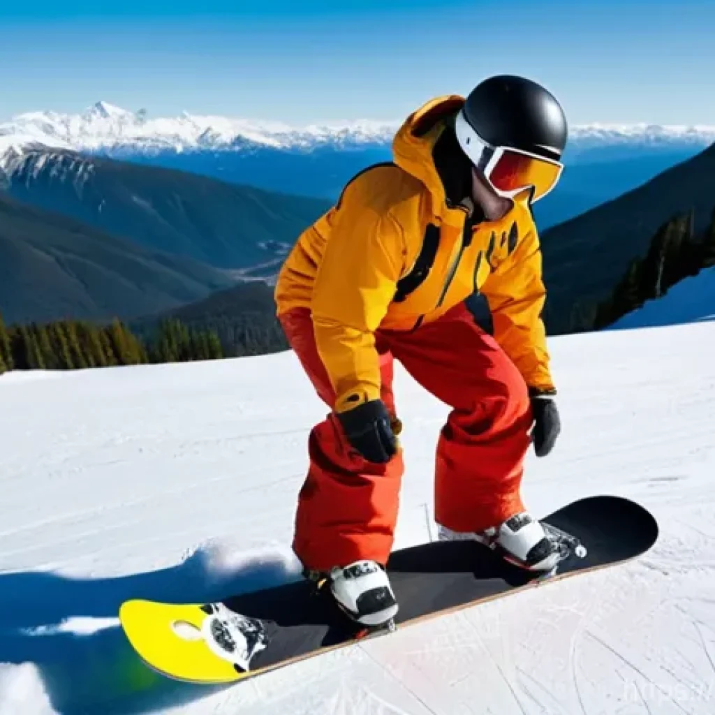 스노우보드 바인딩 설치법 - **Prompt 1: The Ideal Stance Width**
"A snowboarder, dressed in a sleek, modern, waterproof wint...