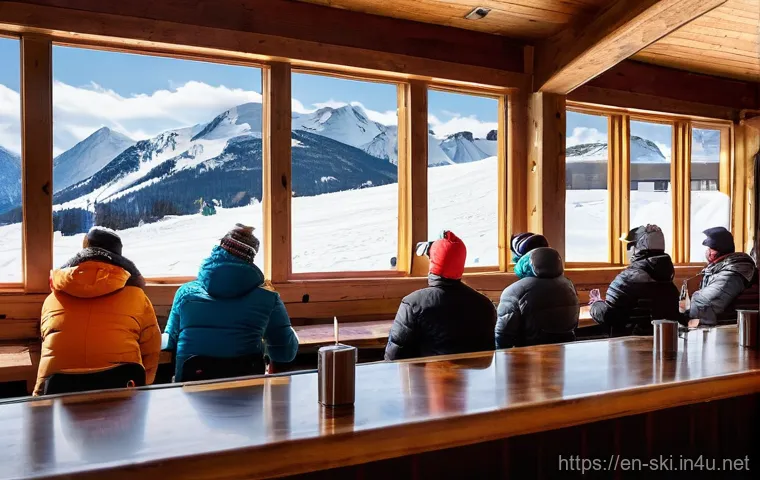 스키장별 음식 가격 - **Image Prompt 1: Sticker Shock at a Mid-Mountain Lodge**
    A wide shot capturing a solo skier, fu...