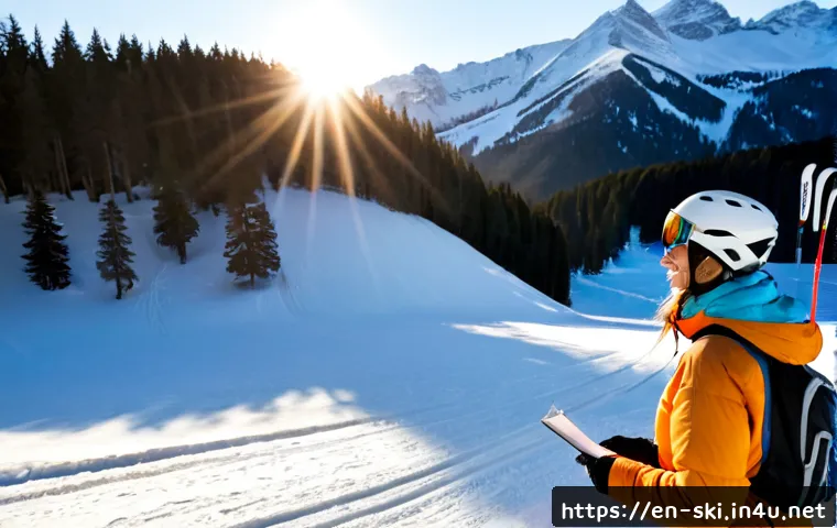 스키 여행 지역별 코스 - Photorealistic winter ski travel itinerary scene in the Rocky Mountains, a happy adult skier in full...